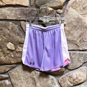 purple Under Armour athletic shorts